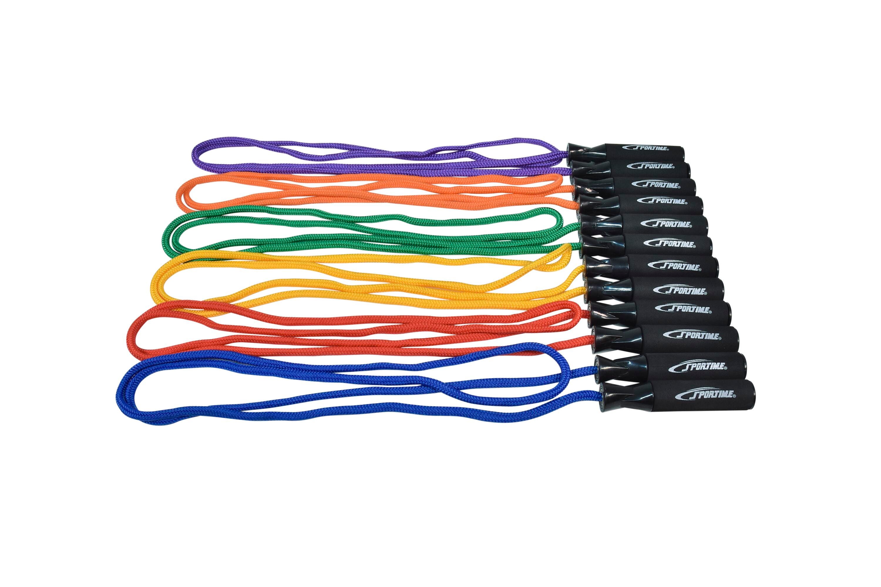 Sportime 8mm Polypropylene Braided Jump Rope, 8 Foot, Solid Color, Set of 6, Item Number 2089444